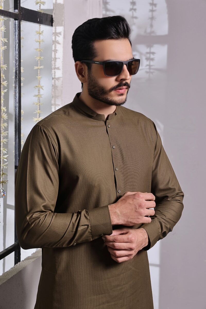 Golden Brown Nafees Kurta Pajama | AD-KP-06 - Al-Deebaj