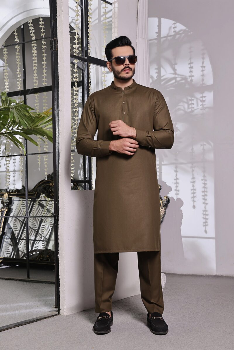 Golden Brown Nafees Kurta Pajama | AD-KP-06 - Al-Deebaj