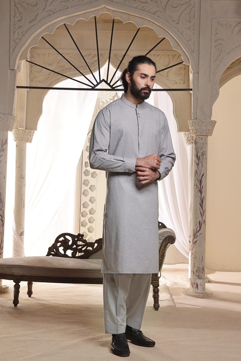 Sky Grey Kurta Pajama | AD-KP-09 - Al-Deebaj