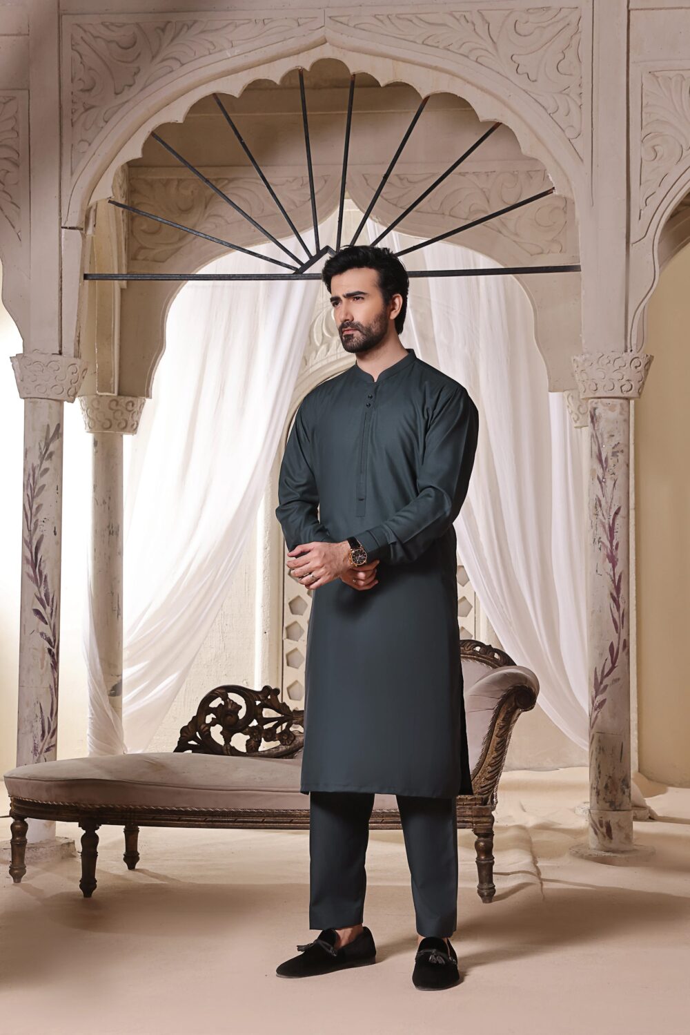 Steel Grey Nafees KURTA PAJAMA | AD-KP-07 - Al-Deebaj