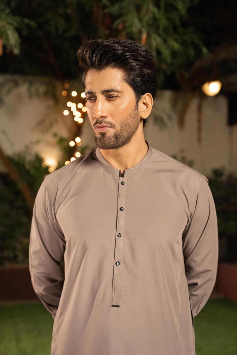 Grey Blended Kameez Shalwar | ADKS-051 - Al-Deebaj