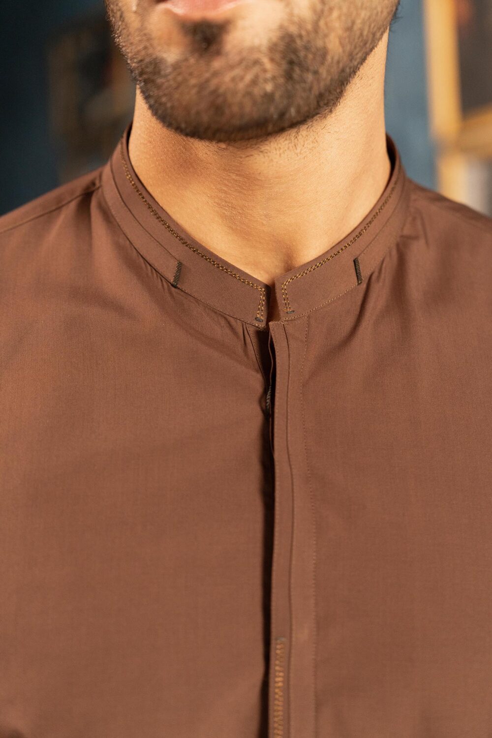 Dark Brown Blended Kameez Shalwar | ADKS-054 - Al-Deebaj