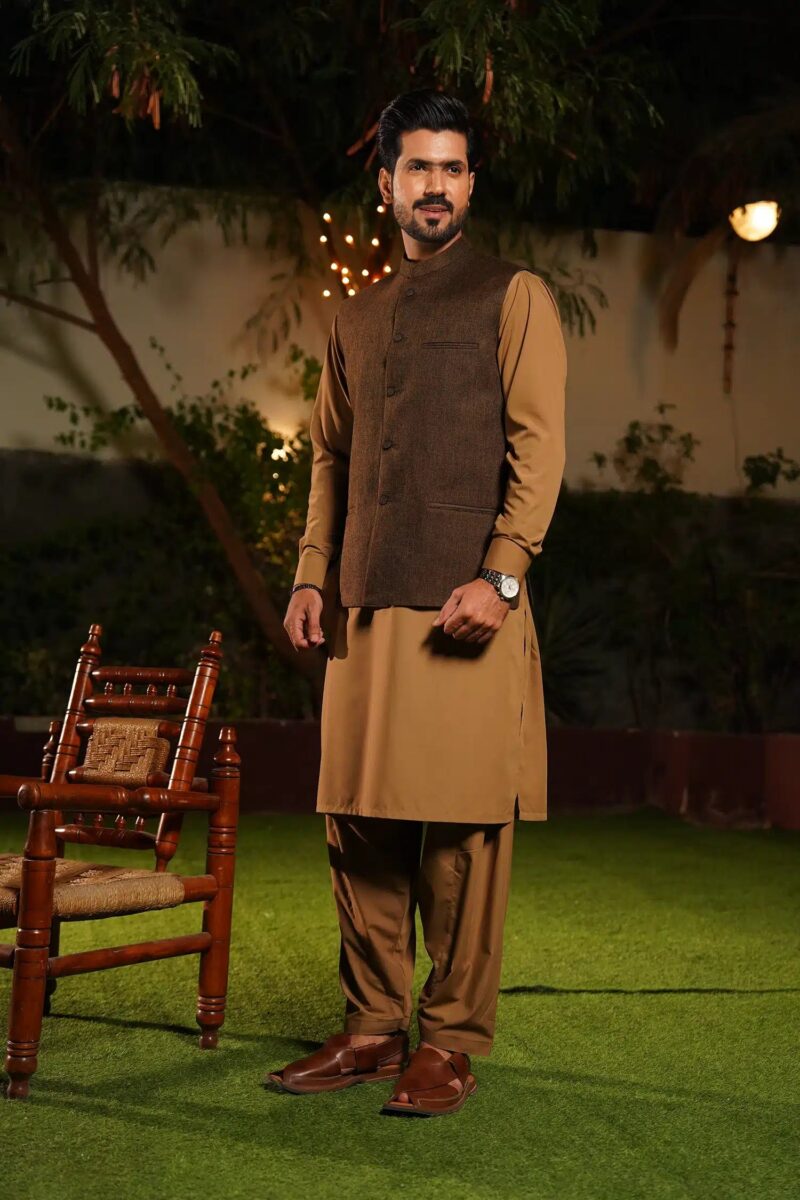 Brown Jute Waist-Coat - Al-Deebaj